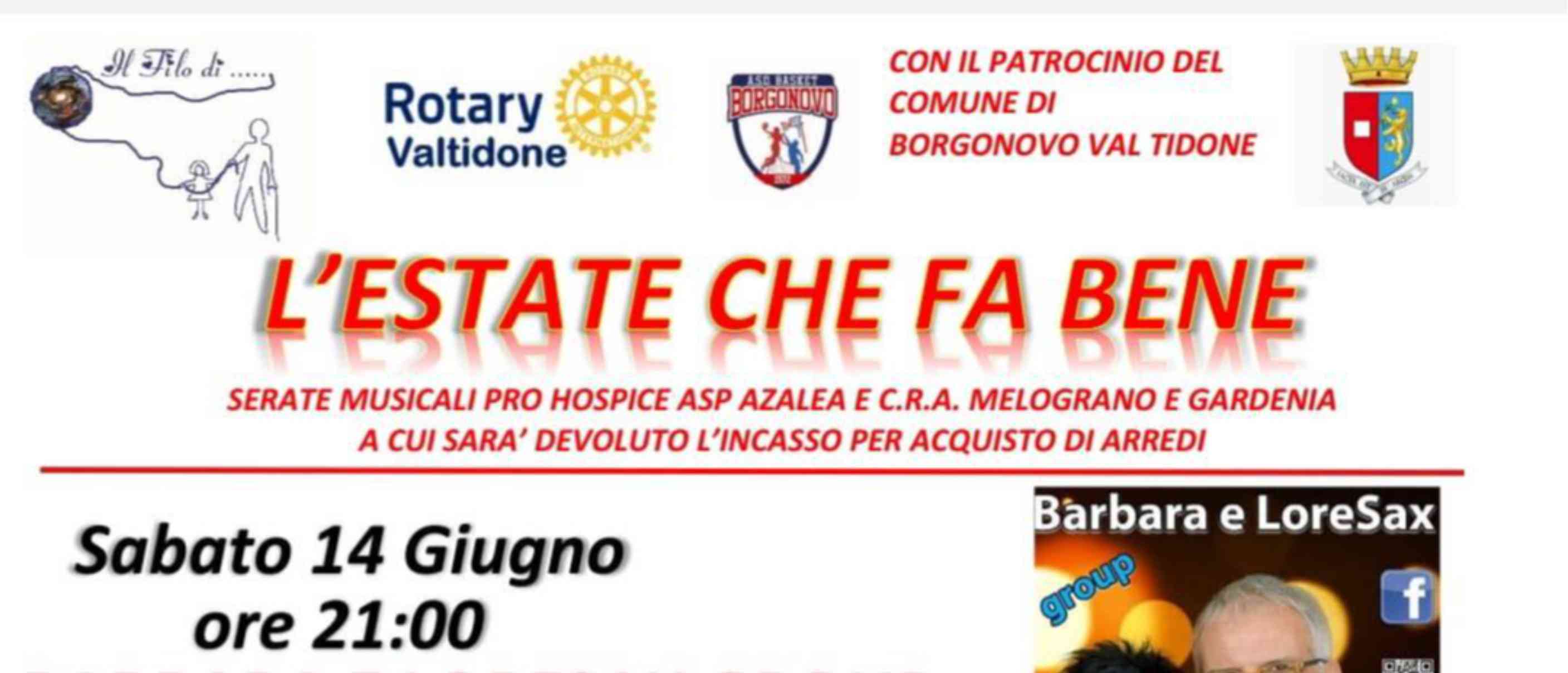 L’Estate che fa bene - Musica e solidarietà a Borgonovo