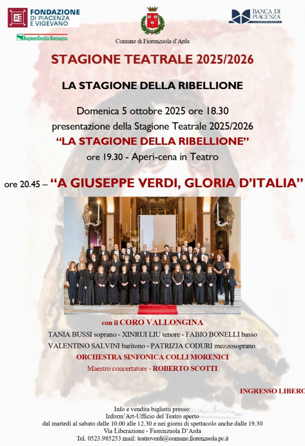 A Giuseppe Verdi, Gloria d’Italia - Concerto inaugurale al Teatro Verdi