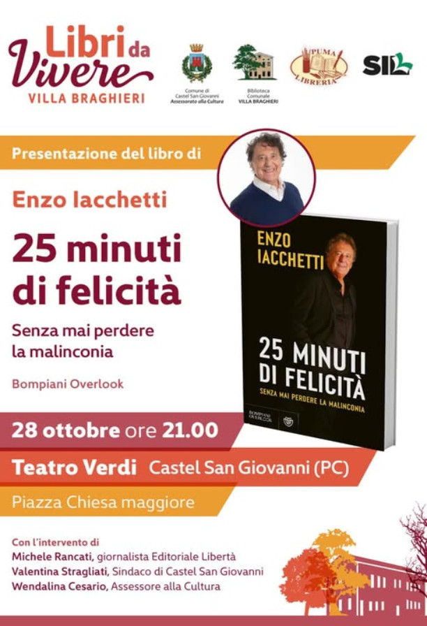 Libri da vivere: “25 minuti di felicità” con Enzo Iacchetti
