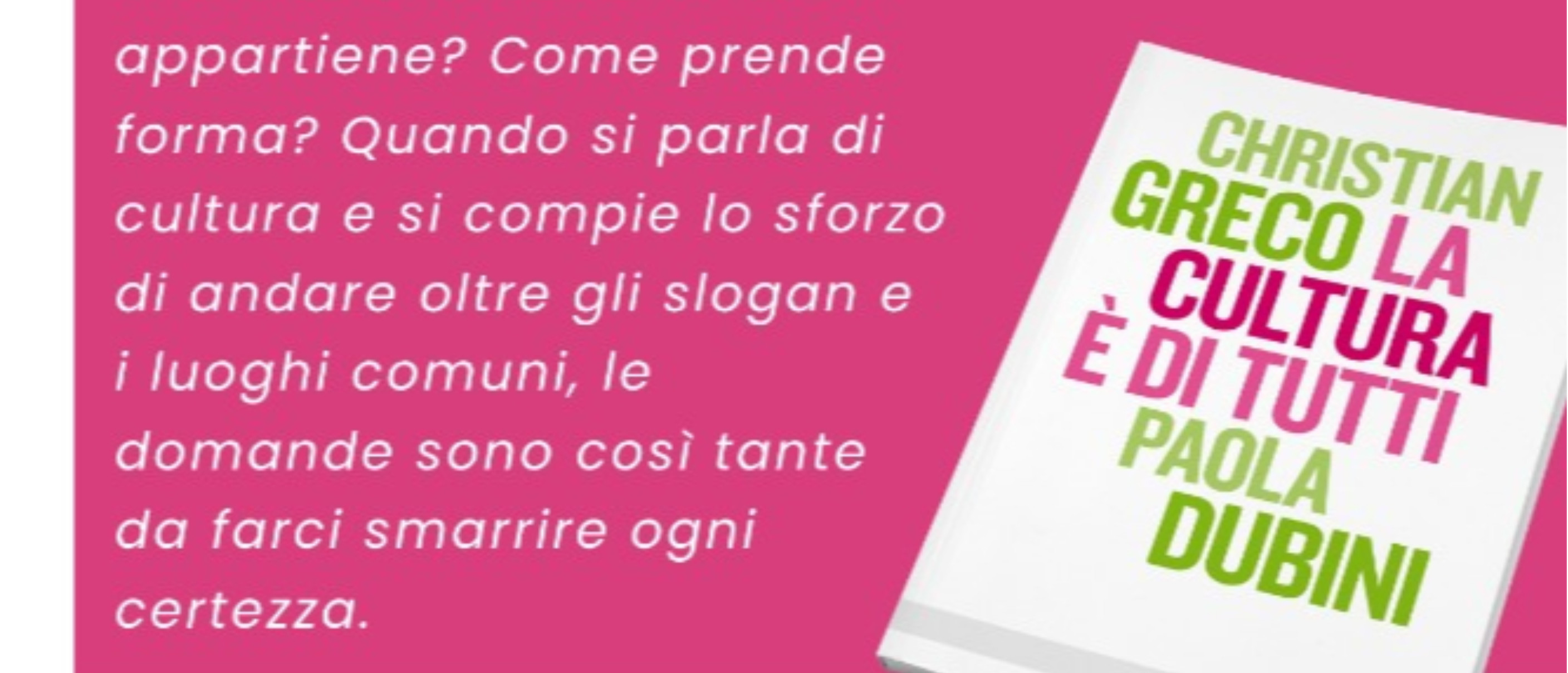 Presentazione libro "La cultura è di tutti"