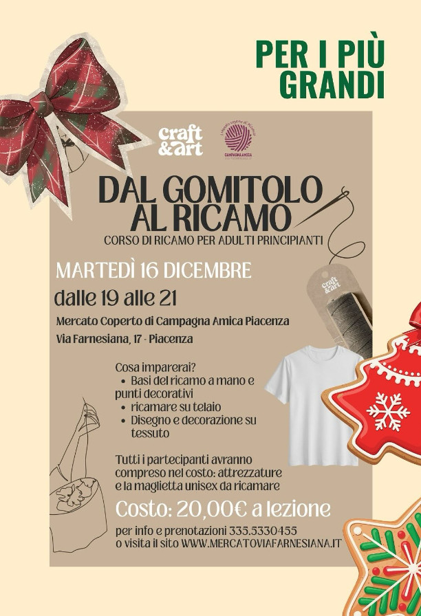 Dal gomitolo al ricamo - Corso di ricamo per adulti principianti