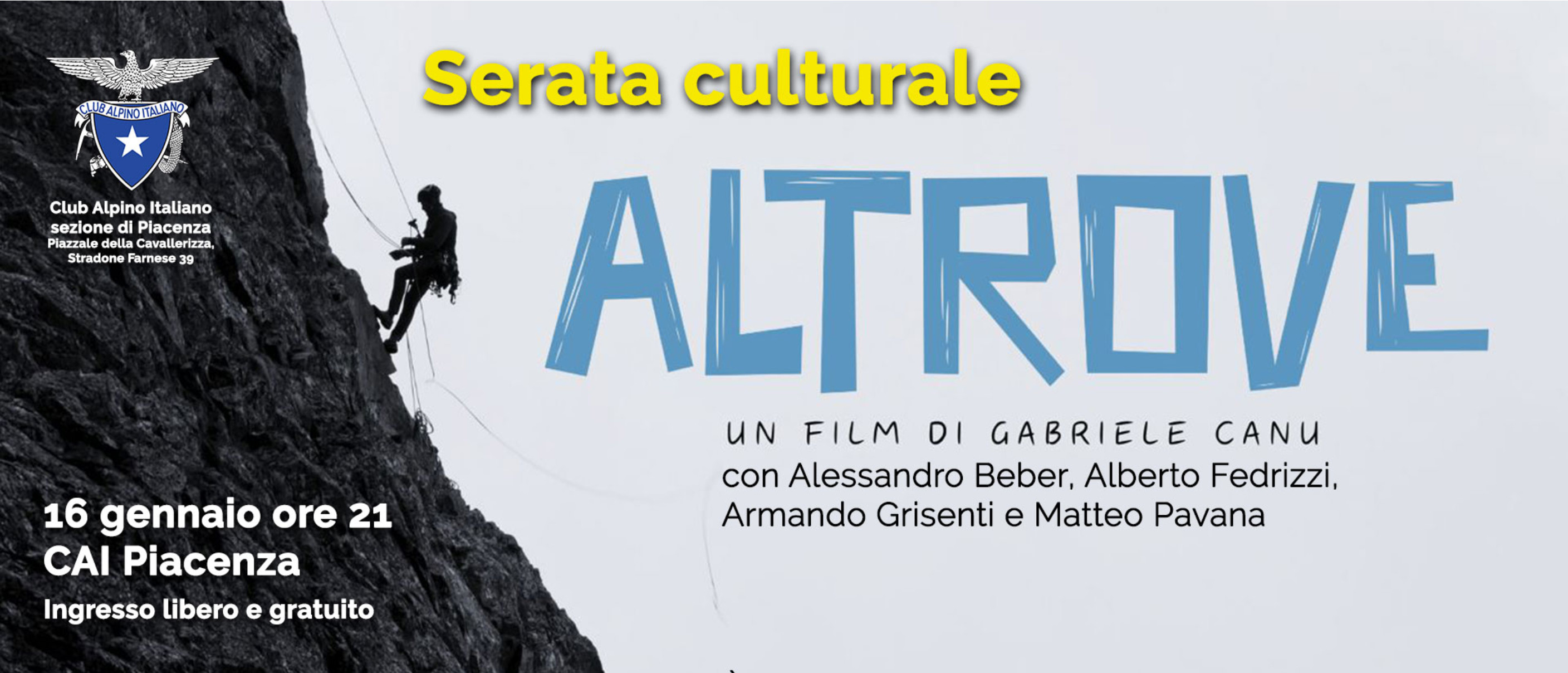Altrove – Serata culturale al CAI Piacenza