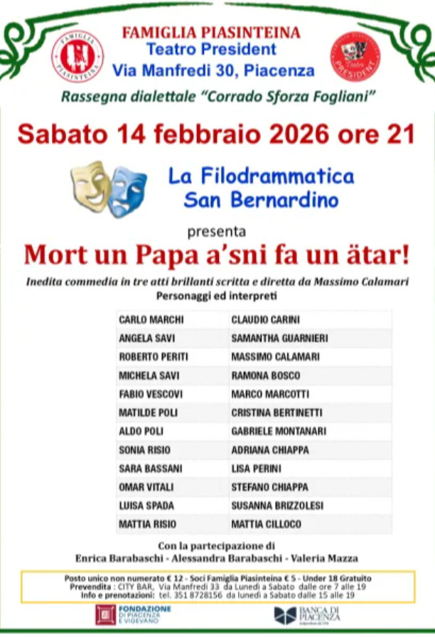 Commedia dialettale "Mort un Papa a’sni fa un ätar!"
