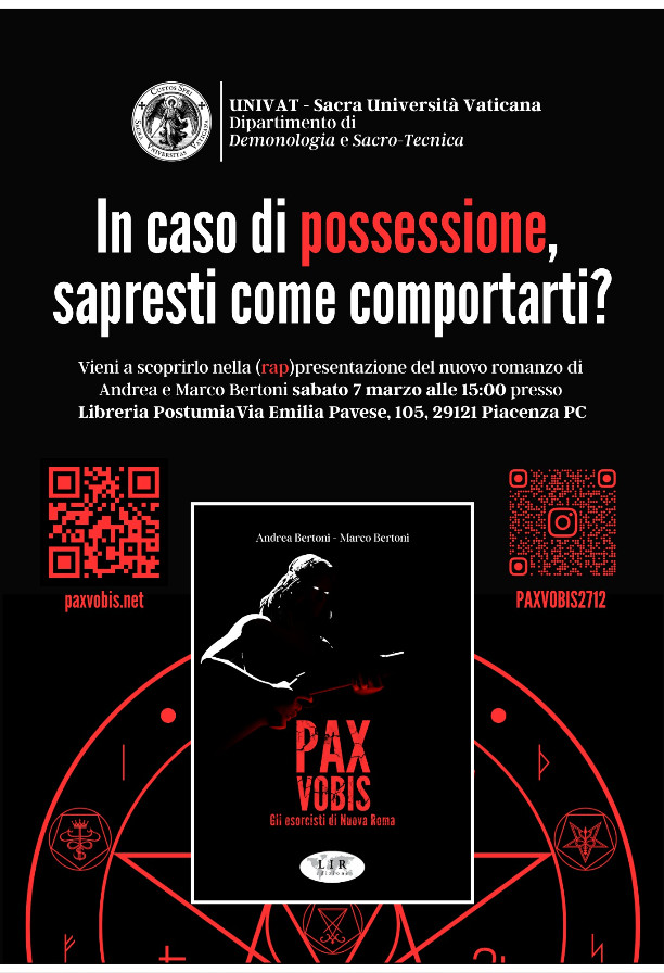 Presentazione del libro "Pax Vobis. Gli esorcisti di nuova Roma"