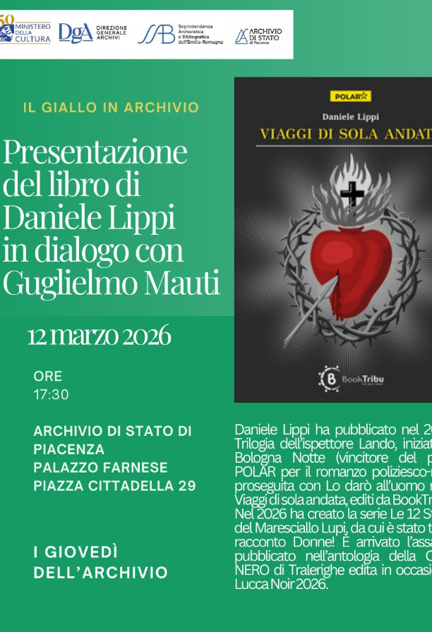"Viaggi di sola andata": Daniele Lippi presenta il suo romanzo all’Archivio di Stato