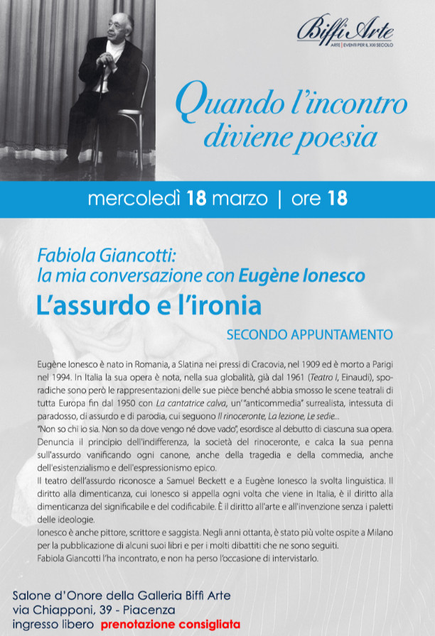 Quando l’incontro diviene poesia. Fabiola Giancotti racconta Eugène Ionesco