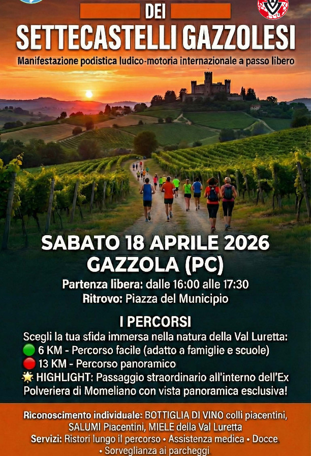 22ª edizione della Marcia dei Settecastelli Gazzolesi