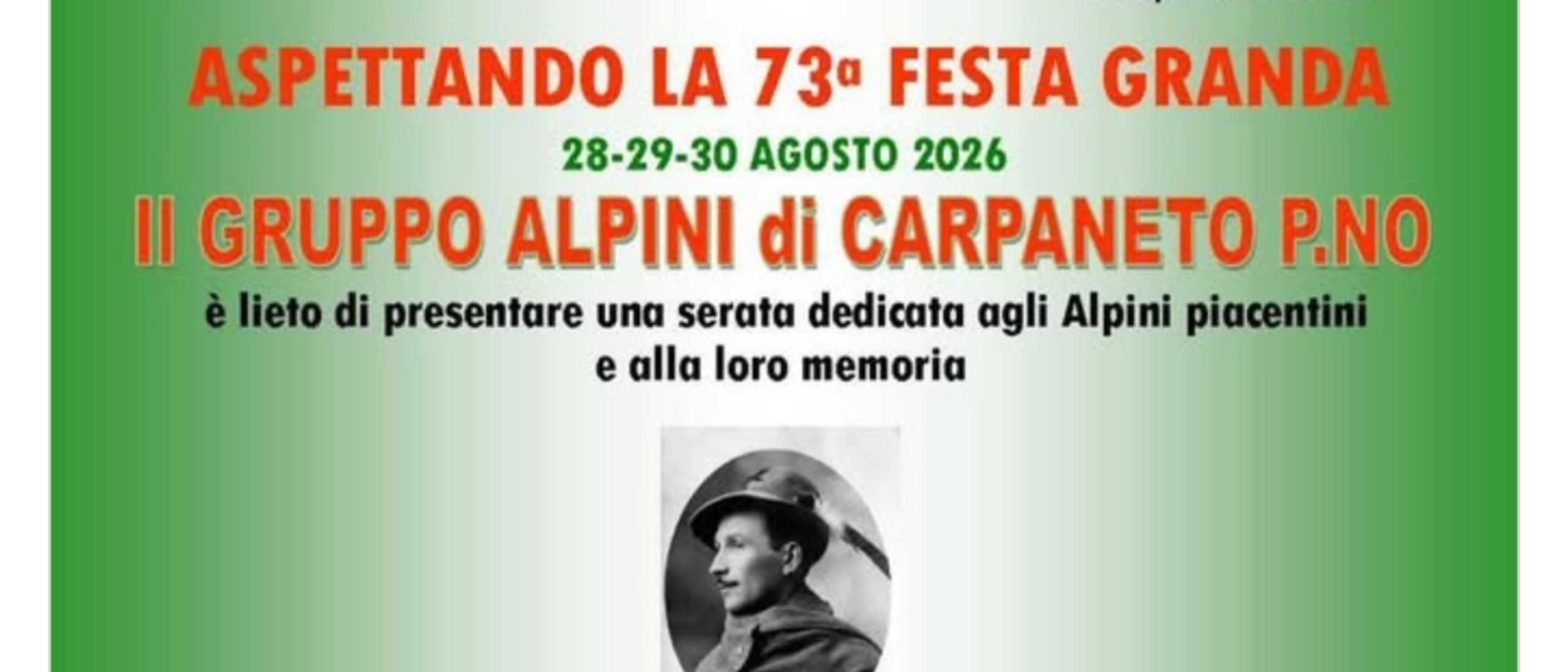 Aspettando la 73ª Festa Granda: serata dedicata agli Alpini piacentini