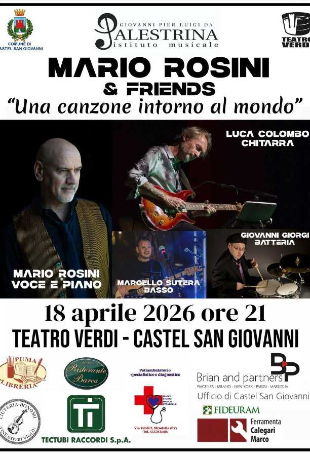 "Una canzone intorno al mondo": Mario Rosini & Friends in concerto