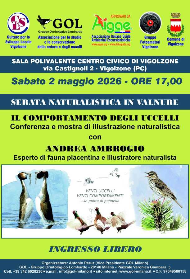 Il comportamento degli uccelli - Serata naturalistica in Val Nure