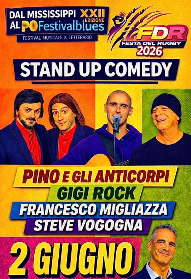 Serata comedy con Pino e gli Anticorpi, Gigi Rock, Francesco Migliazza e Steve Vogogna