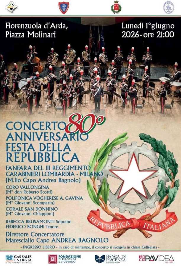 Concerto per l’80° anniversario della Festa della Repubblica