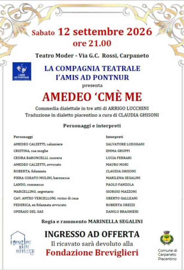 Commedia dialettale "Amedeo 'cmè me"