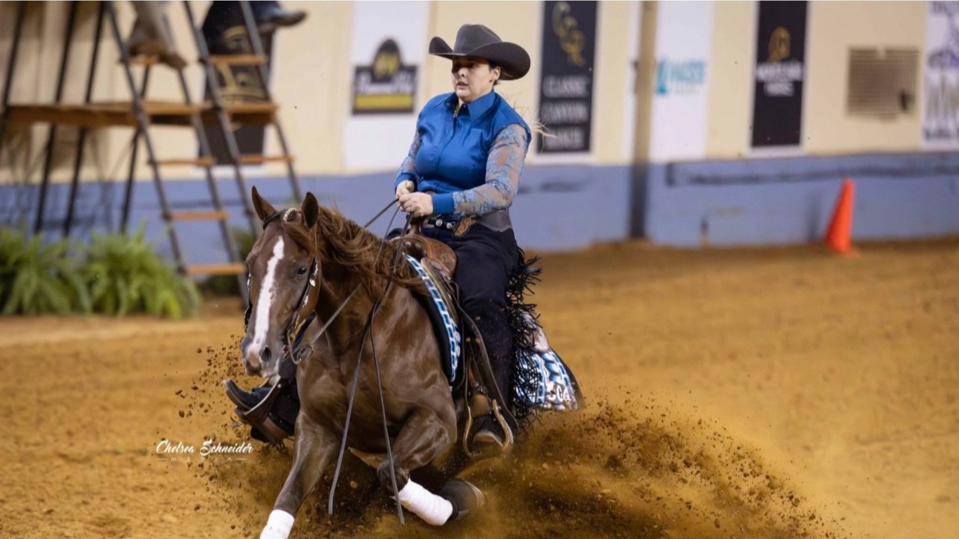 Gloria Spiaggi durante una gara di equitazione
