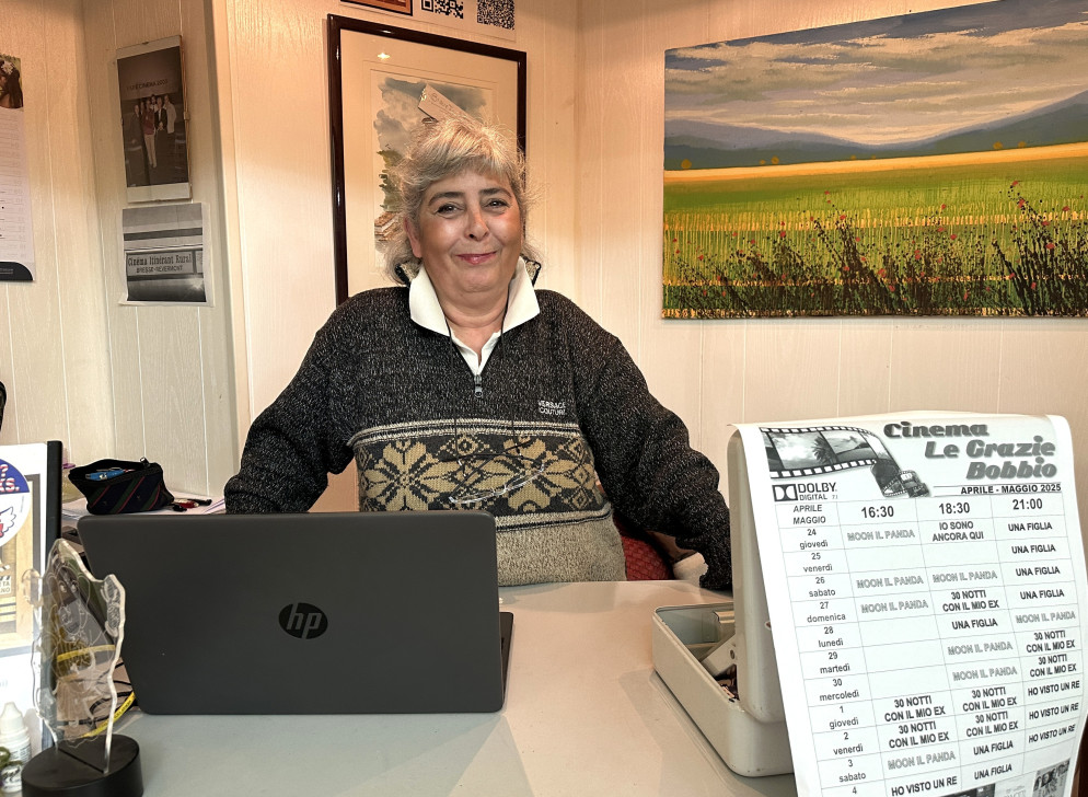 Cosetta D'Isola ieri al cinema Le Grazie, nella foto di Pietro Zangrandi