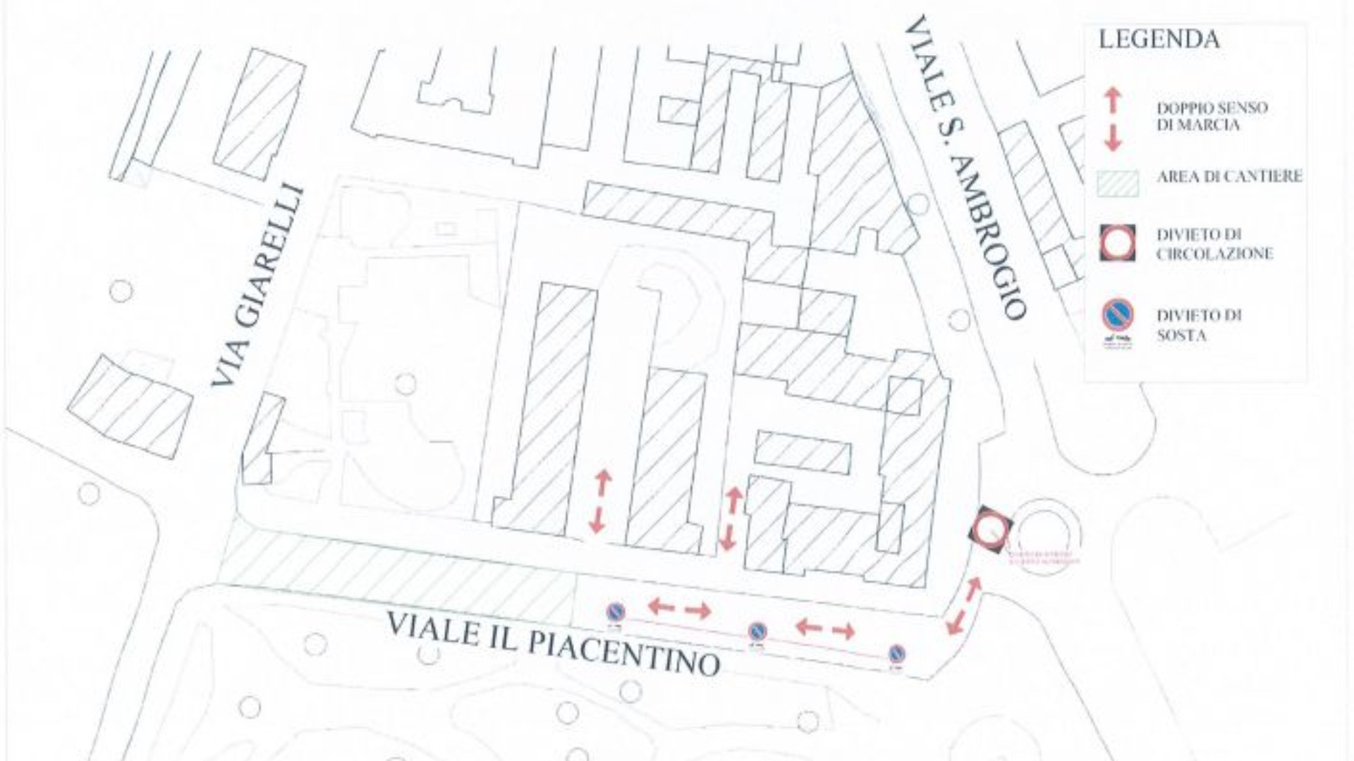 Lavori in viale Il Piacentino, modifiche alla circolazione