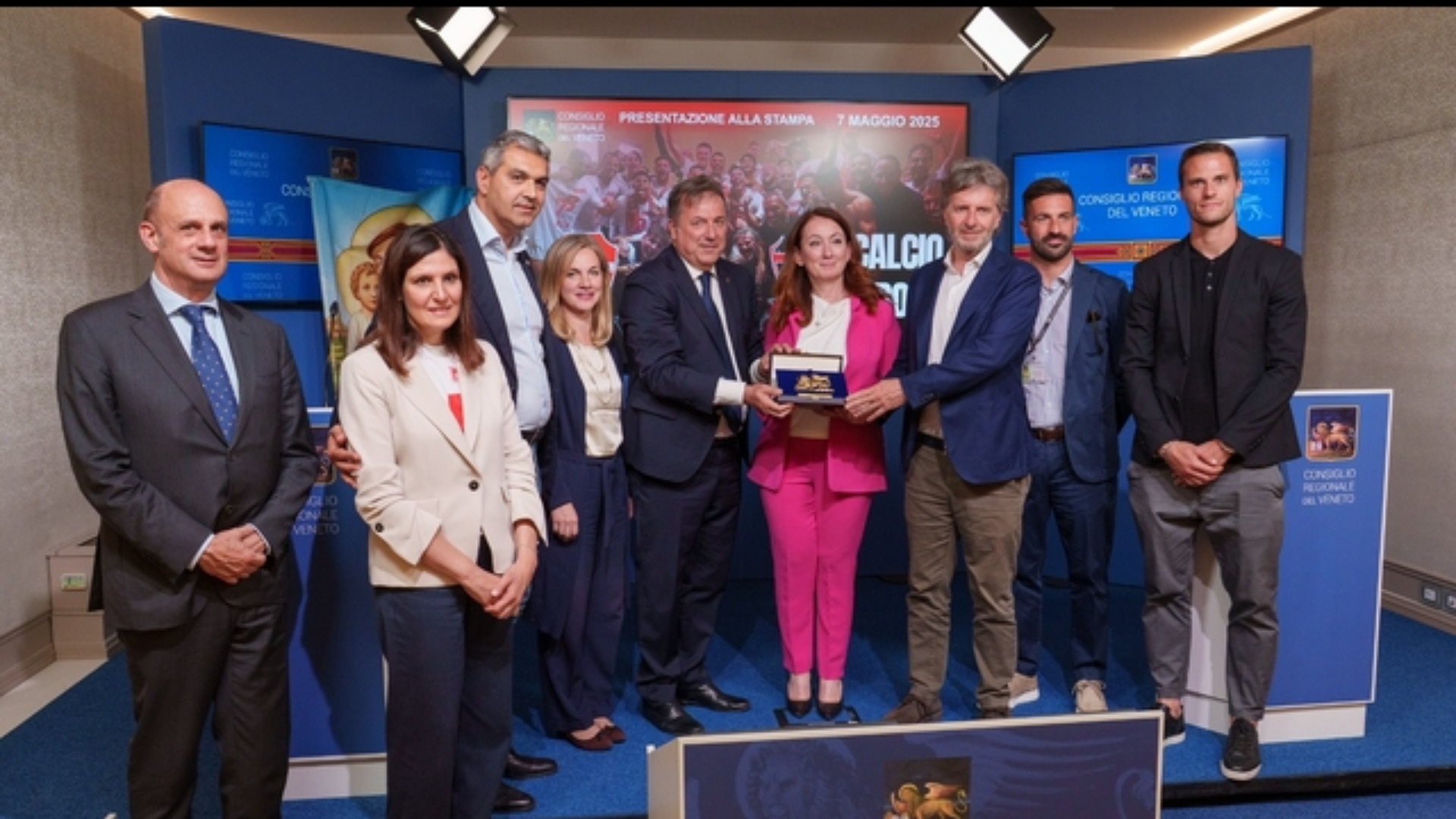 Calcio Padova ricevuto a palazzo Ferro Fini per celebrare la promozione