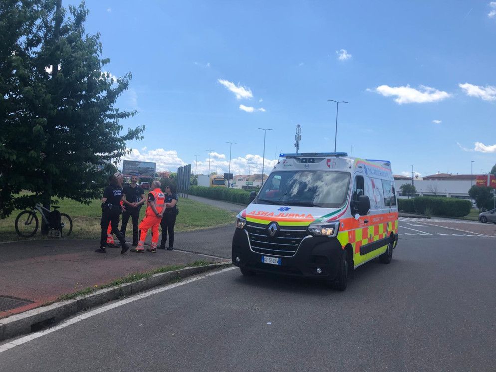 L'ambulanza intervenuta sul posto