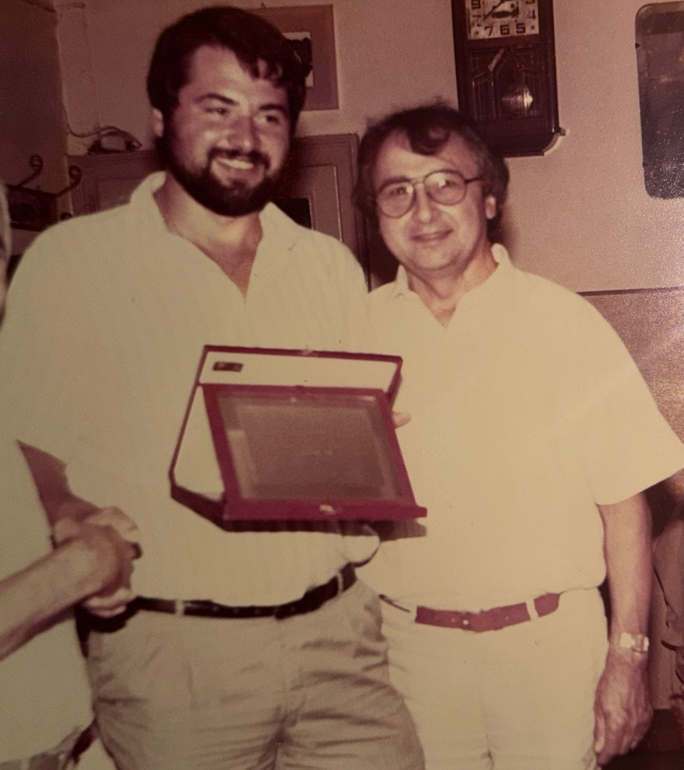 Fausto Orsi all'epoca con il padre Santino