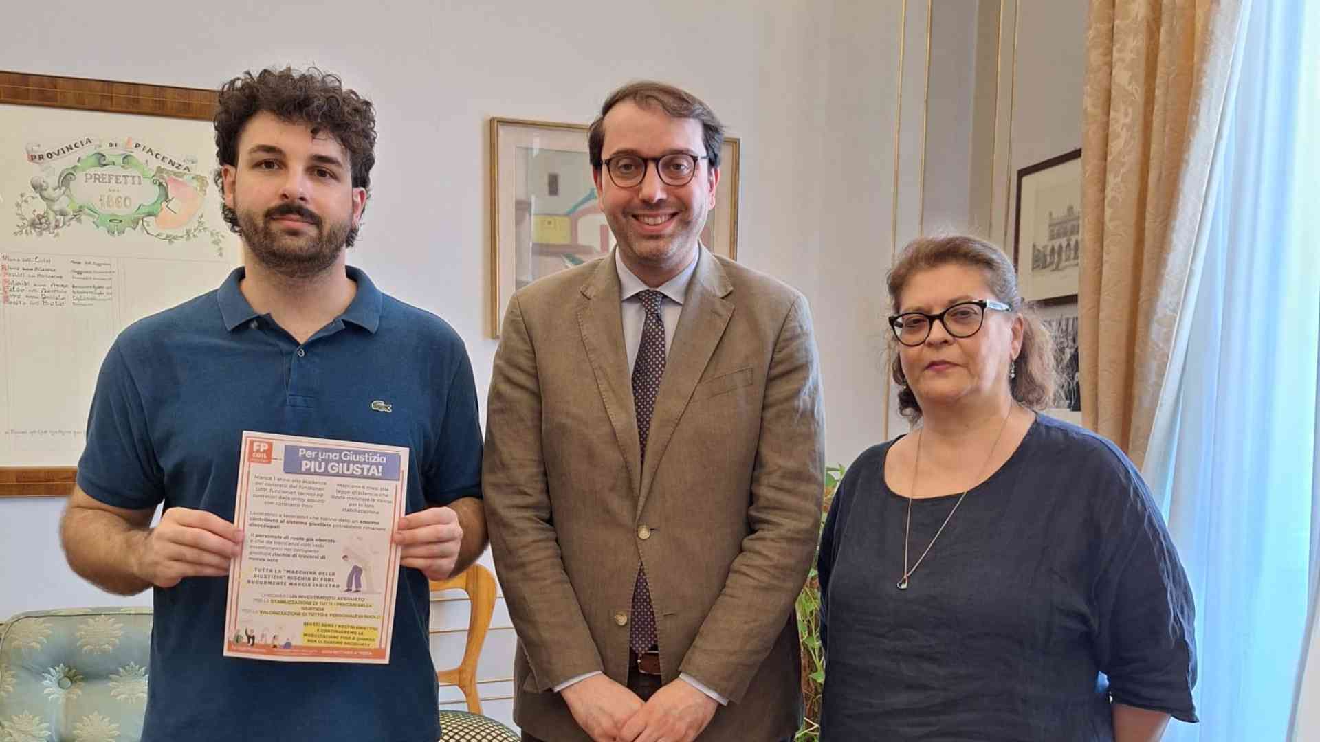 L'incontro, al termine della mattinata, tra le RSU del Tribunale di Piacenza e rappresentanti della Fp Cgil di Piacenza