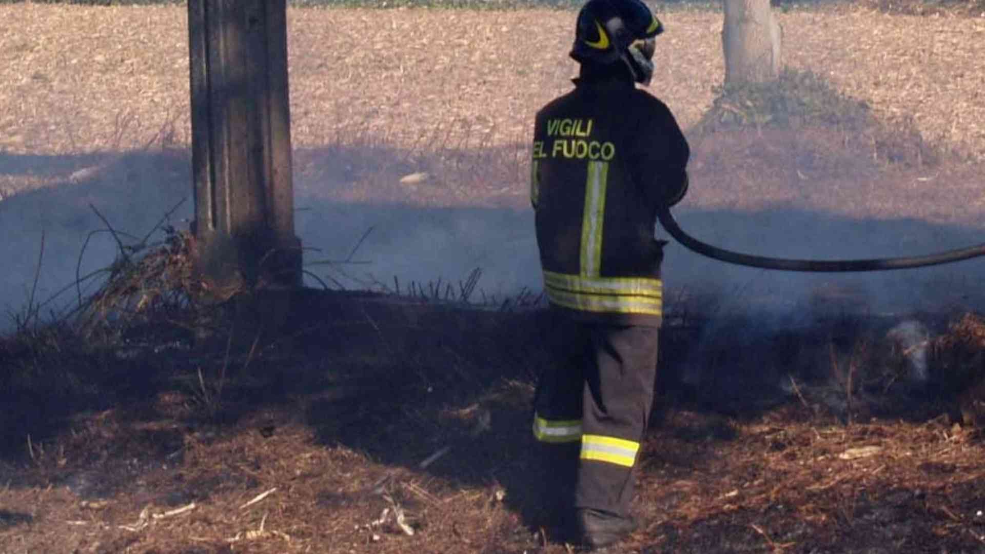 Intervento dei vigili del fuoco per un incendio di sterpaglie (foto d'archivio) - © Libertà