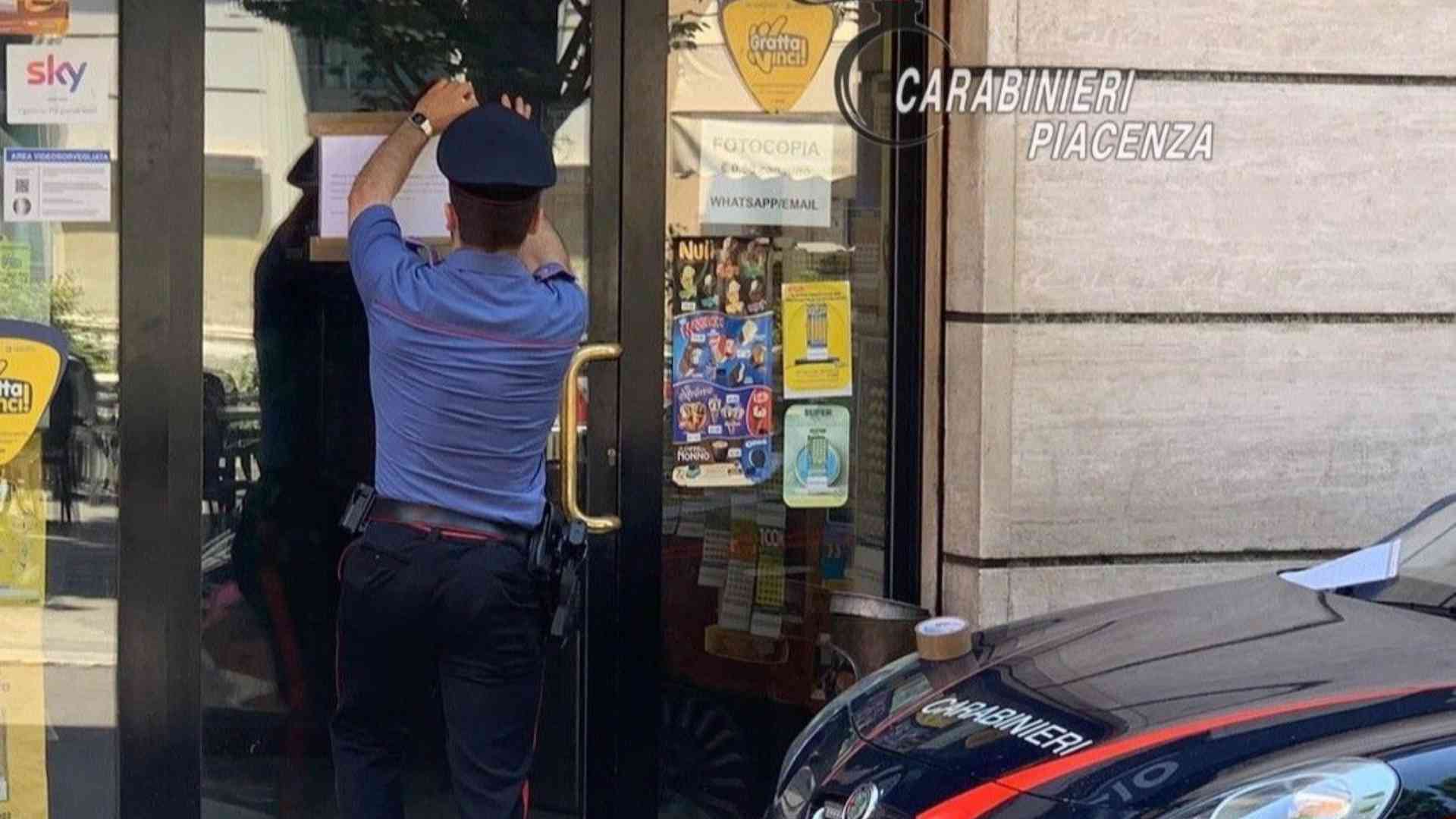 Fiorenzuola, sospensione per cinque giorni della licenza di un bar