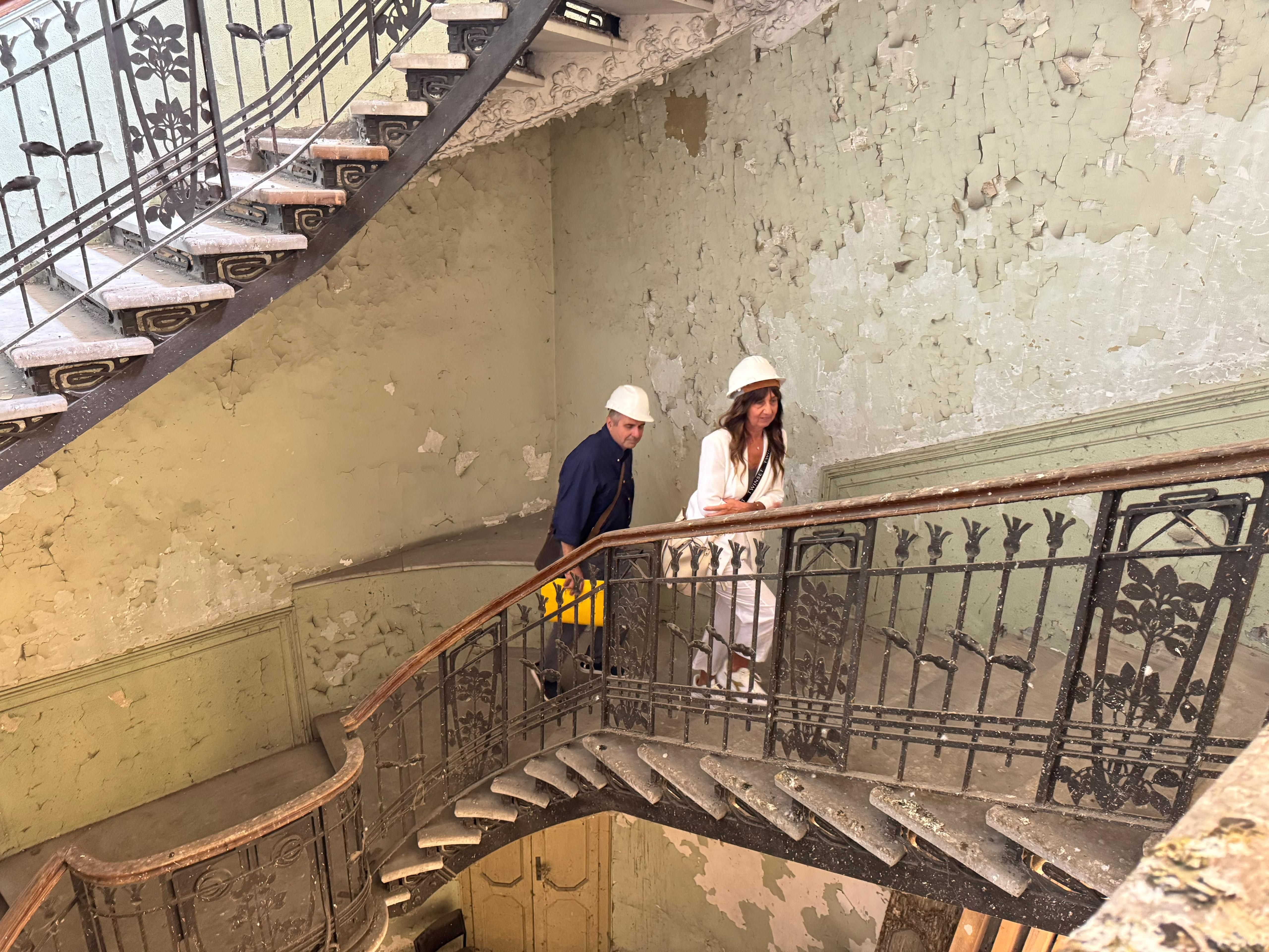 Il ministro della Cultura, Alessandro Giuli, in visita all'hotel San Marco a Piacenza