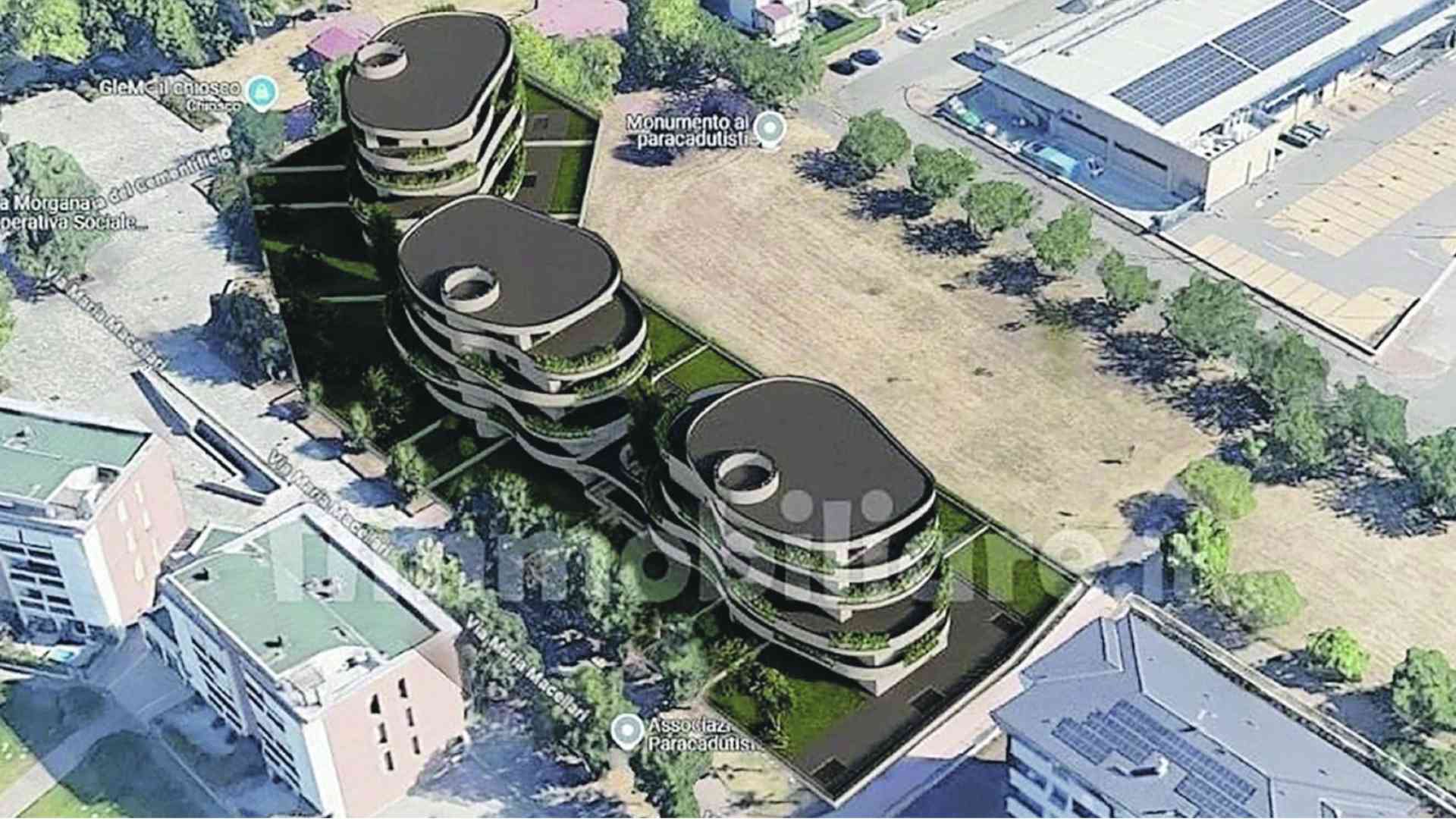 Nell’area Unicem il progetto di tre palazzine: è “giallo”