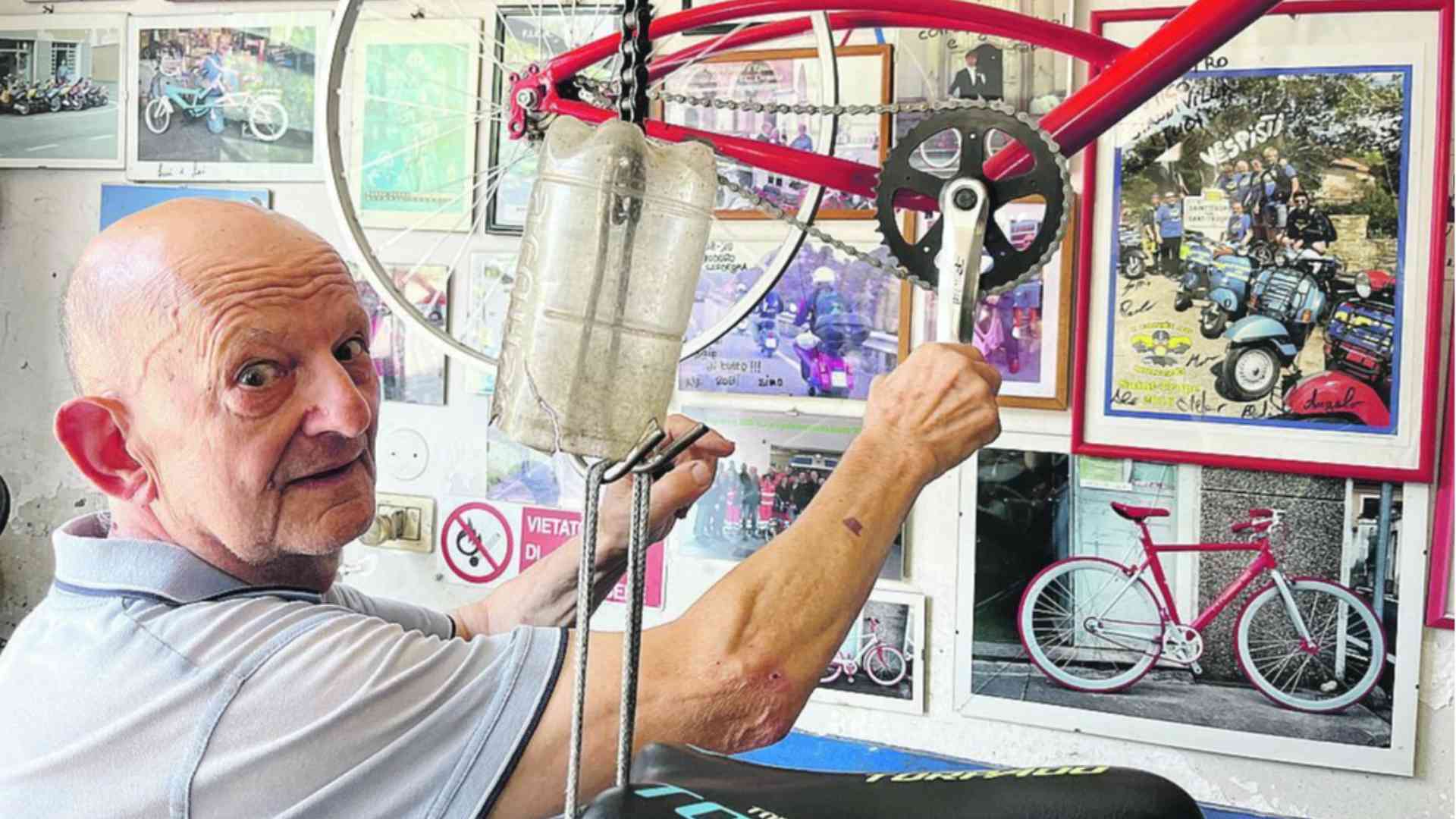 Gianni, l’artigiano delle biciclette: in bottega a Castelvetro da 65 anni
