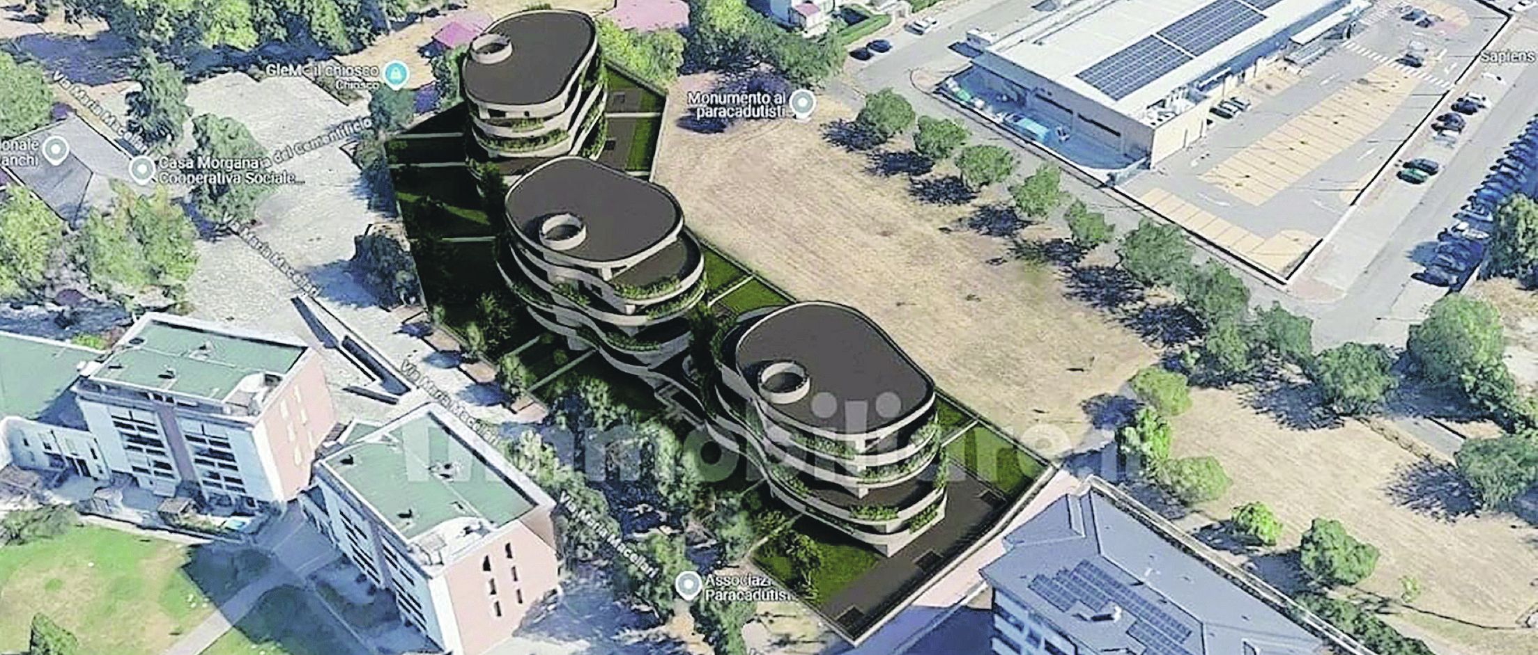Ecco le palazzine comparse sul sito di Idealista, la piattaforma immobiliare offre già appartamenti in vendita.