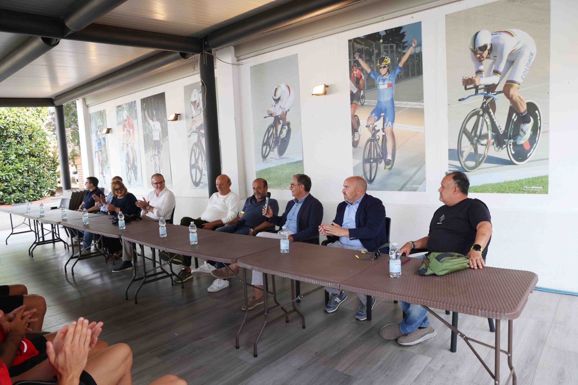 La presentazione stagionale della squadra di calcio al velodromo di Fiorenzuola (foto Cavalli)