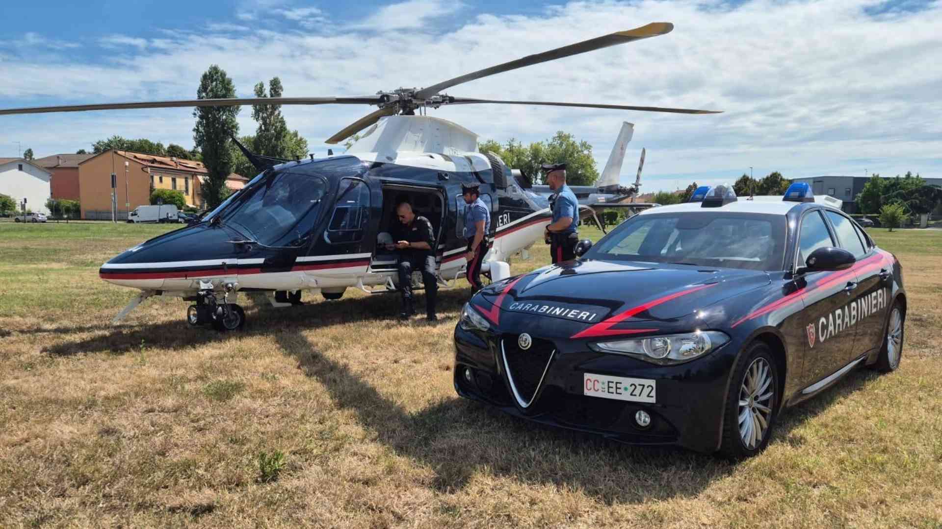 Ricognizione dall’alto impiegato un elicottero arrivato in città da Forlì