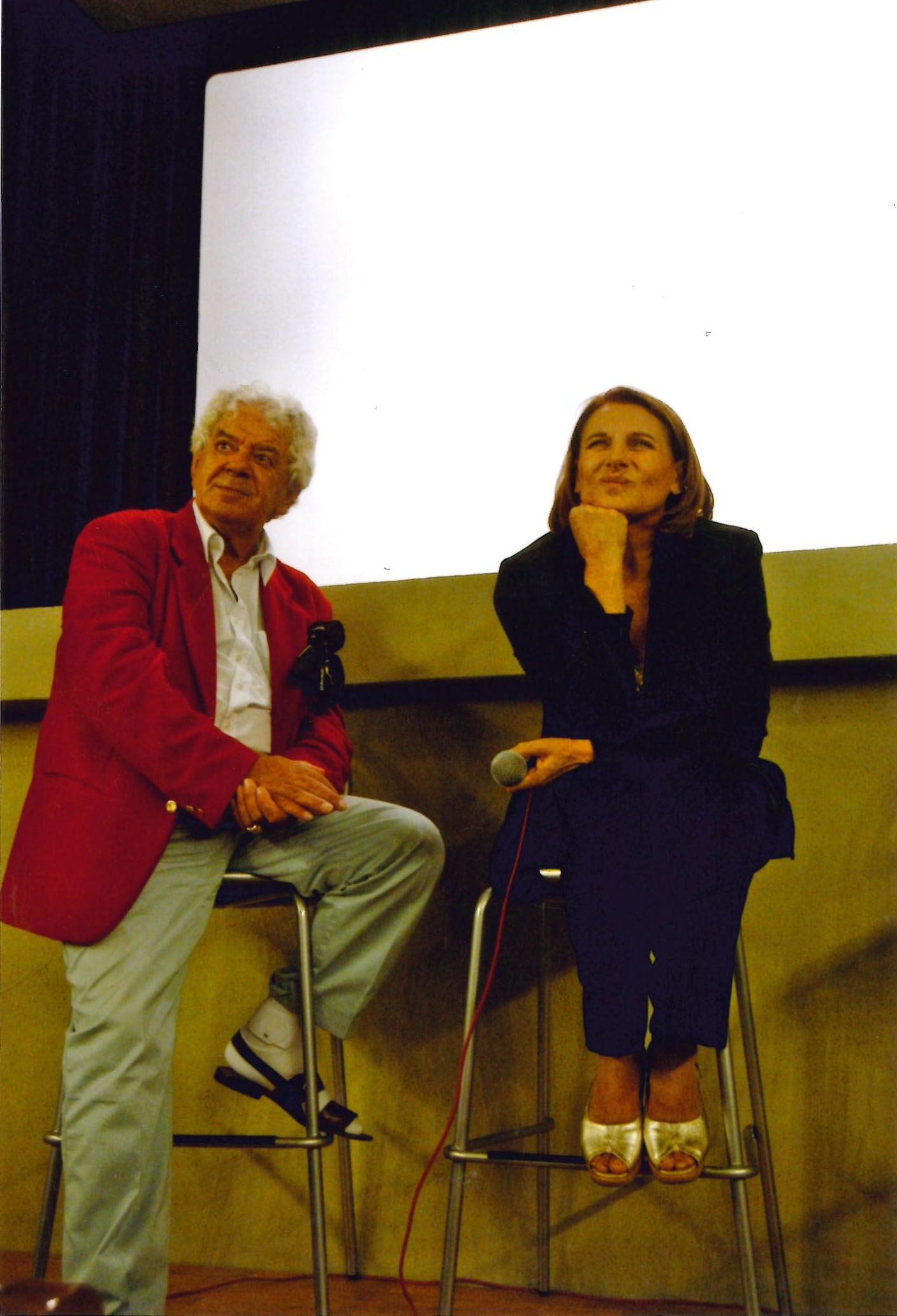 Gianni Schicchi con Paola Pitagora nel 2005 durante la proiezione de "I pugni in tasca"  quarant'anni dopo a Bobbio