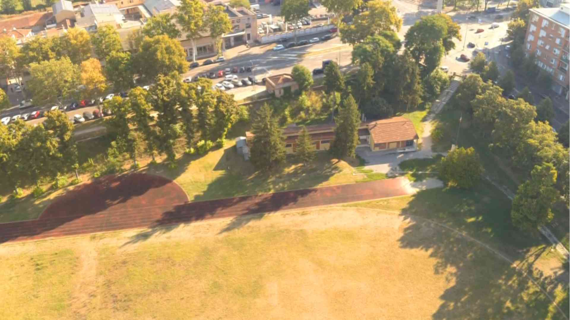 Una veduta aerea dell'arena Daturi