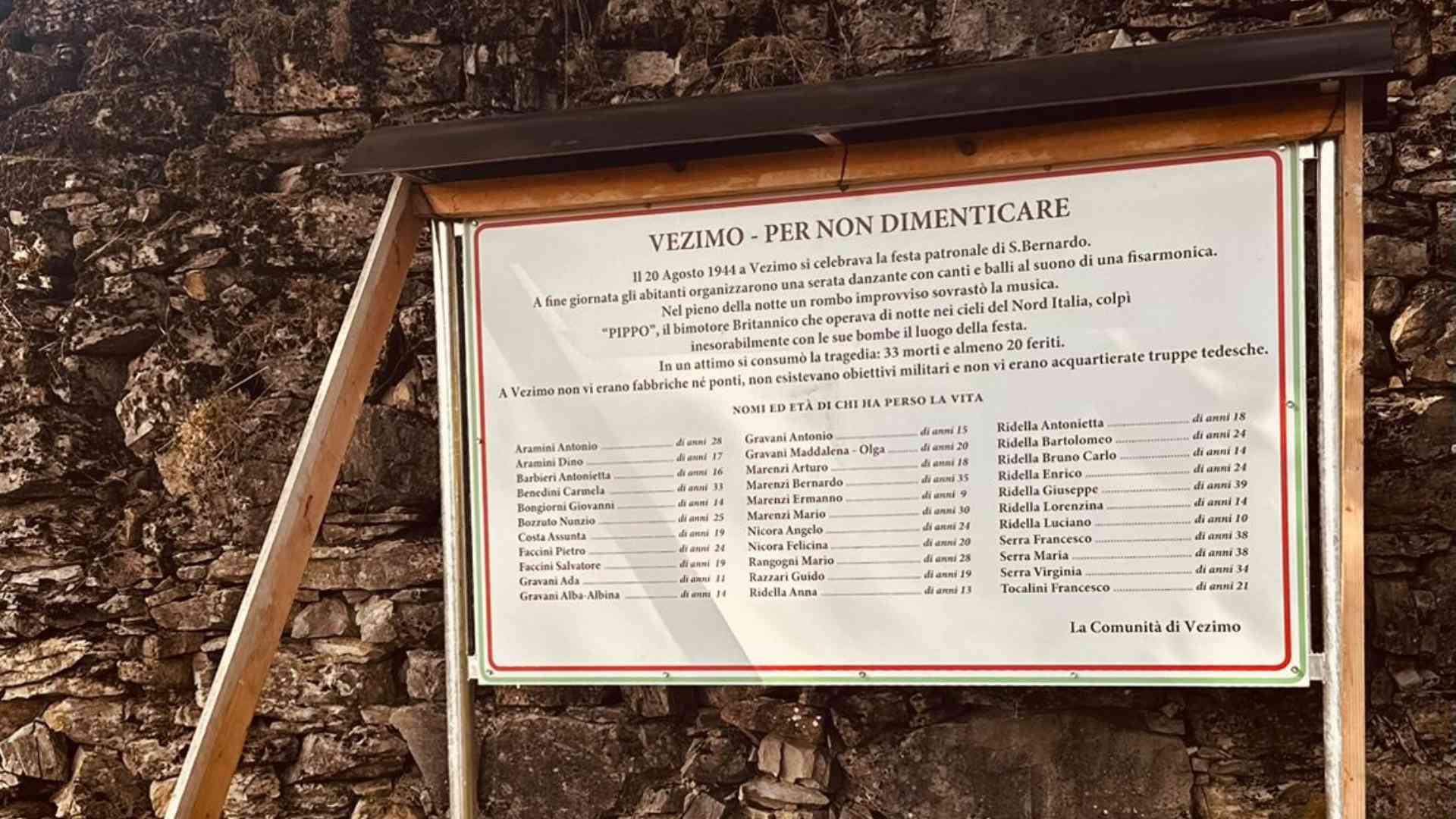 Vezimo non dimentica: domani messa, mostra e voci ricordano la strage