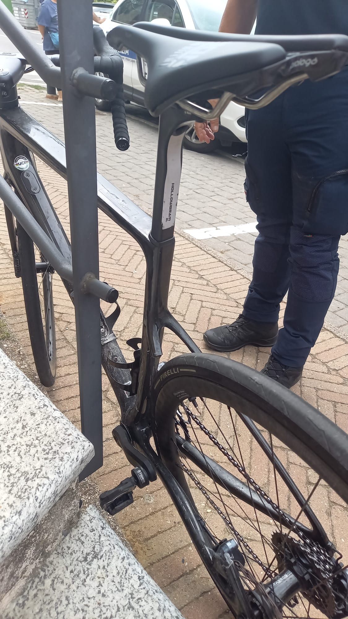 La bici coinvolta nell'incidente