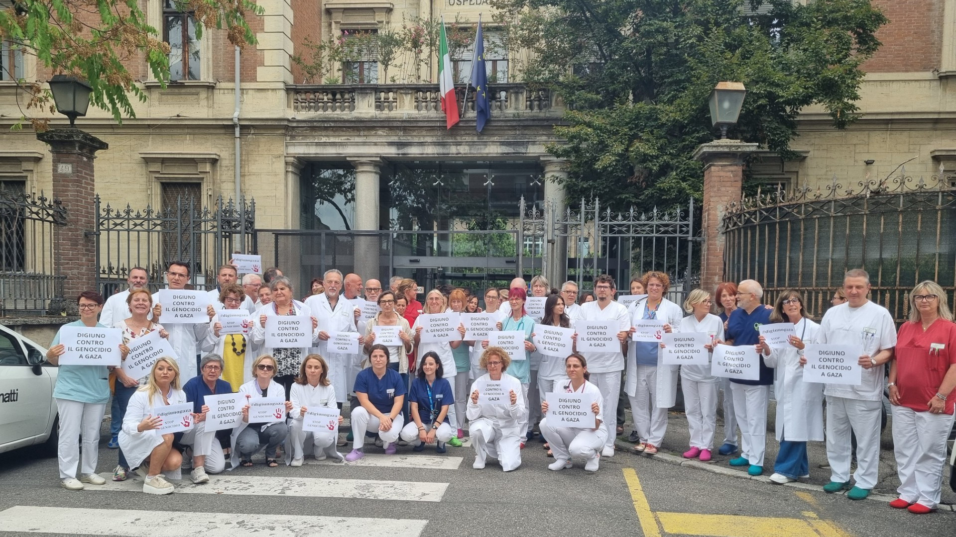 Medici piacentini in protesta contro il genocidio a Gaza