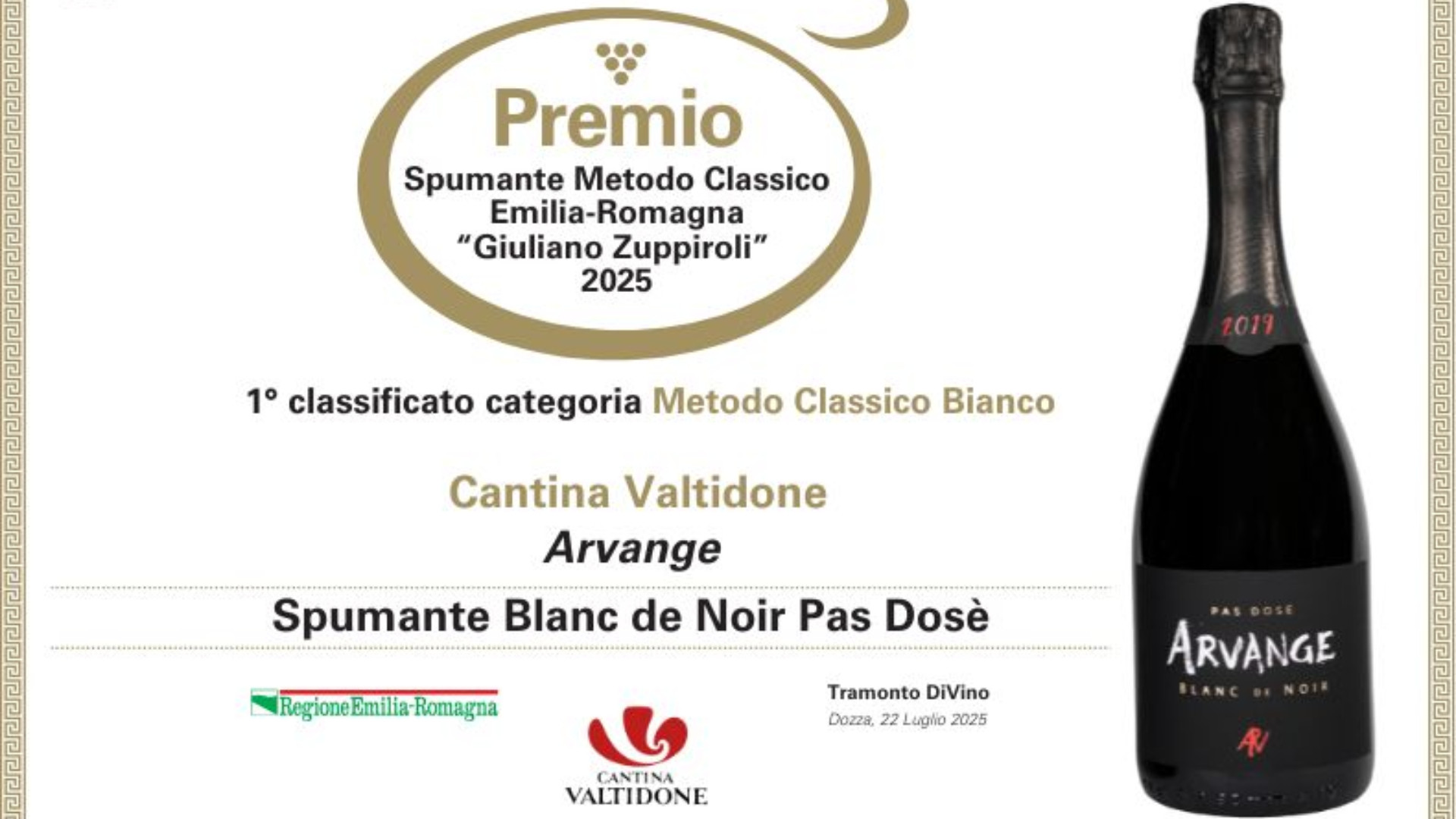 Miglior spumante Metodo classico della regione, premiata la Cantina Valtidone