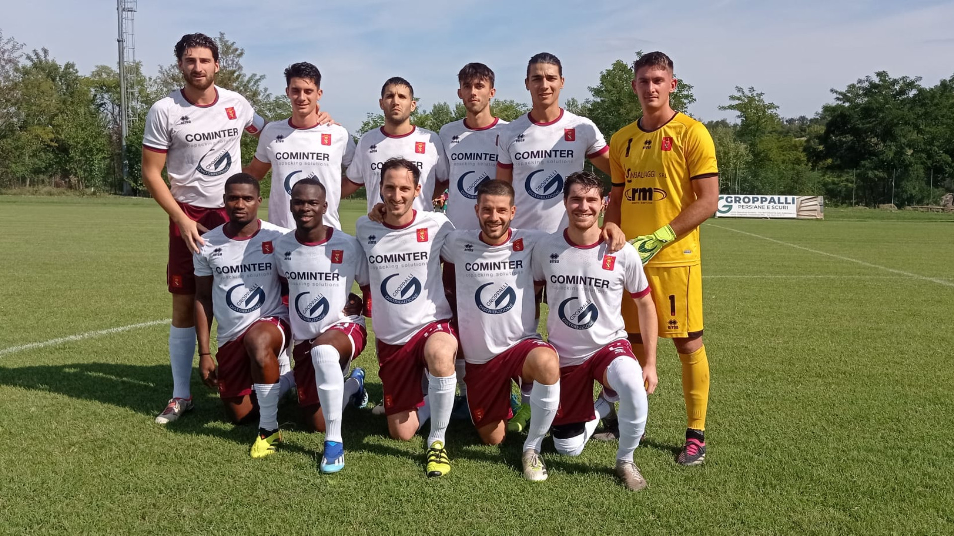 La formazione iniziale dell'Agazzanese, che ha superato 3-0 il Fiorenzuola