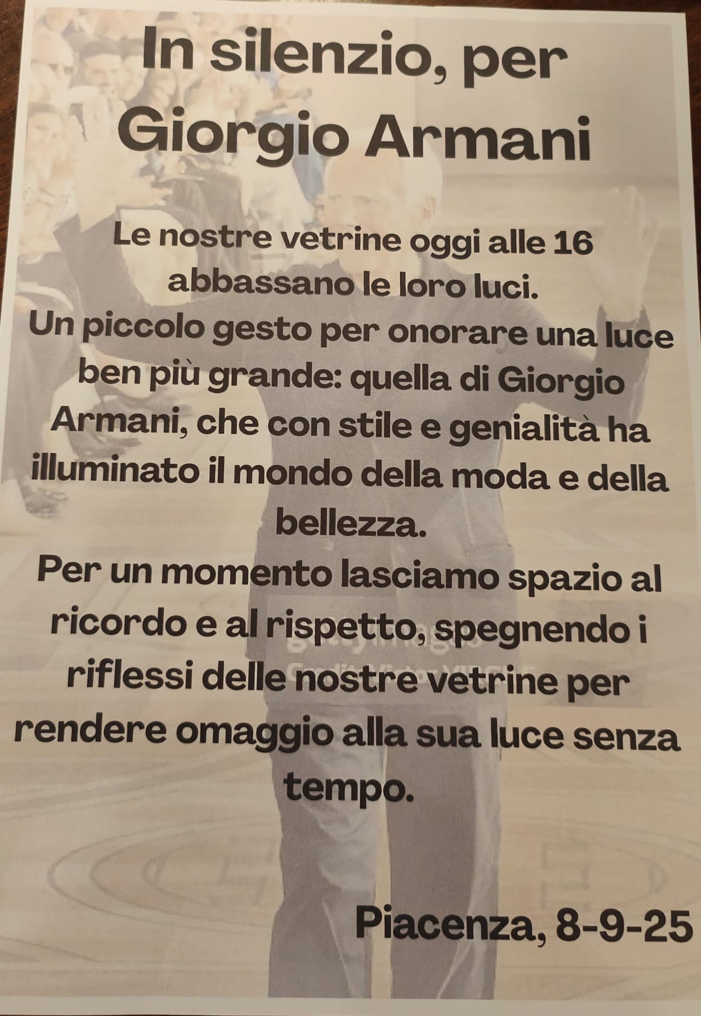 L'annuncio dei commercianti