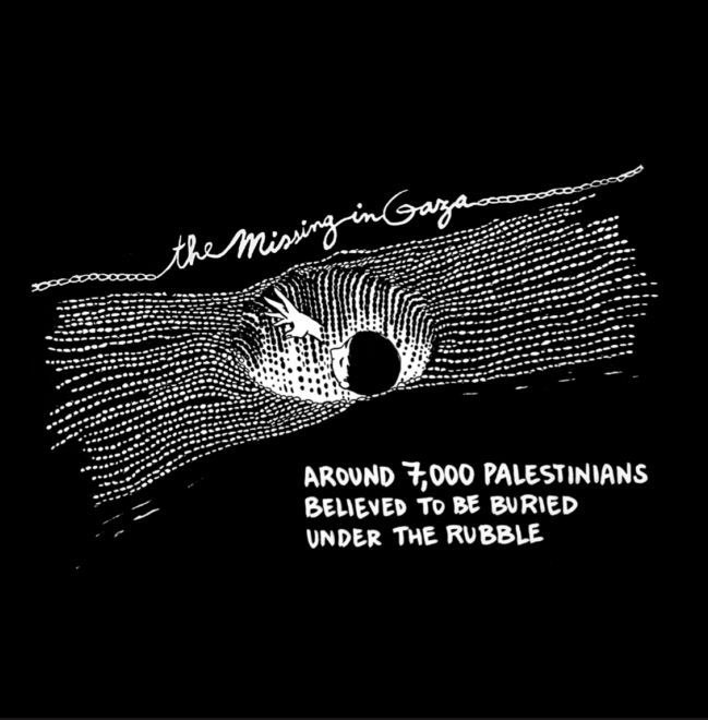 Una vignetta del diario quotidiano di Gina Nahkle Koller sulla crisi di Gaza