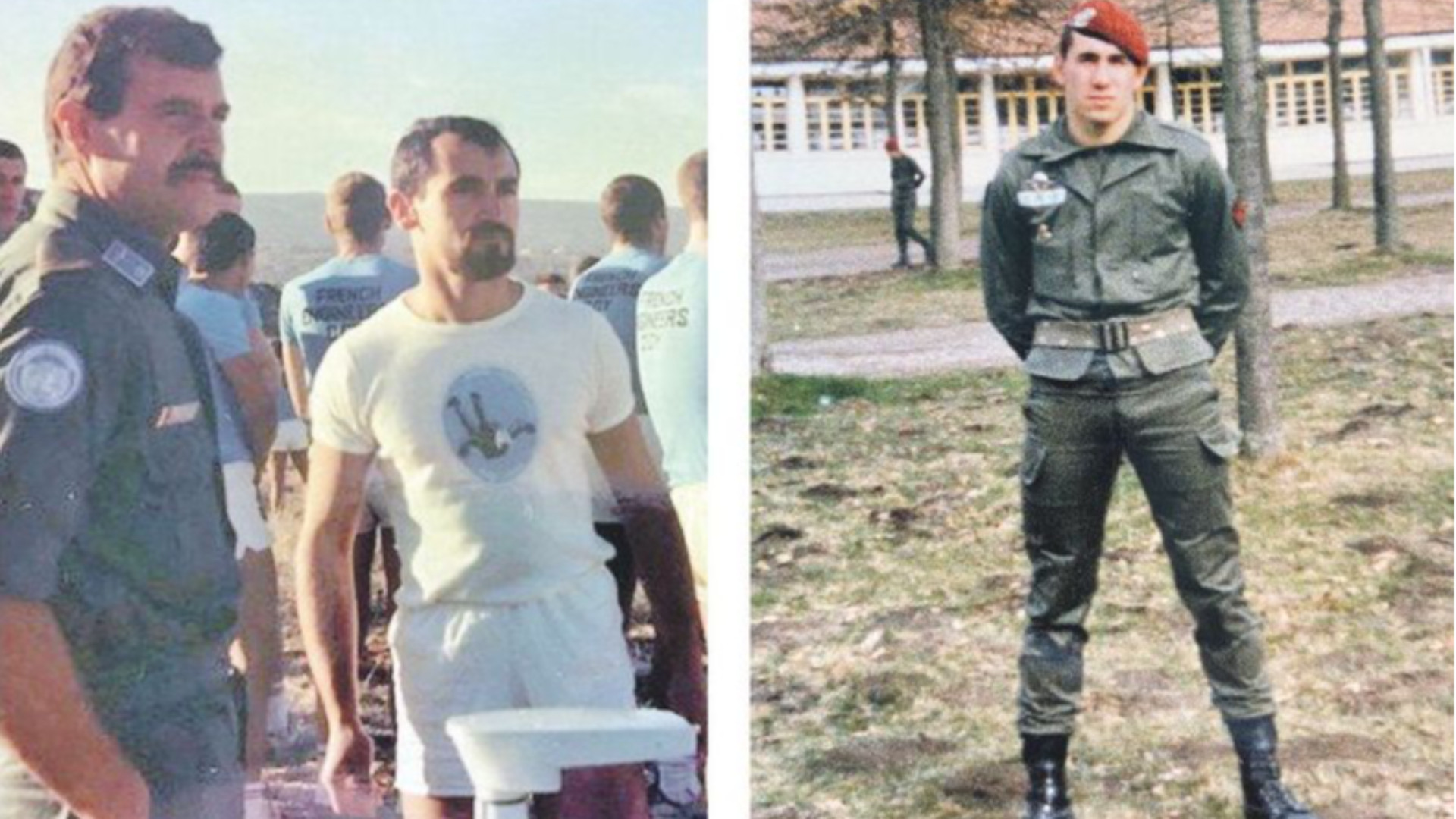 Guido Guasconi (a sinistra) nel 1982 in Libano e il paracadutista francese Alain Schaeffer