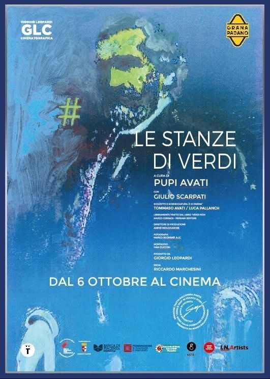 La locandina del film "Le stanze di Verdi" curato da Pupi Avati e prodotto da Giorgio Leopardi, con l'attore Giulio Scarpati