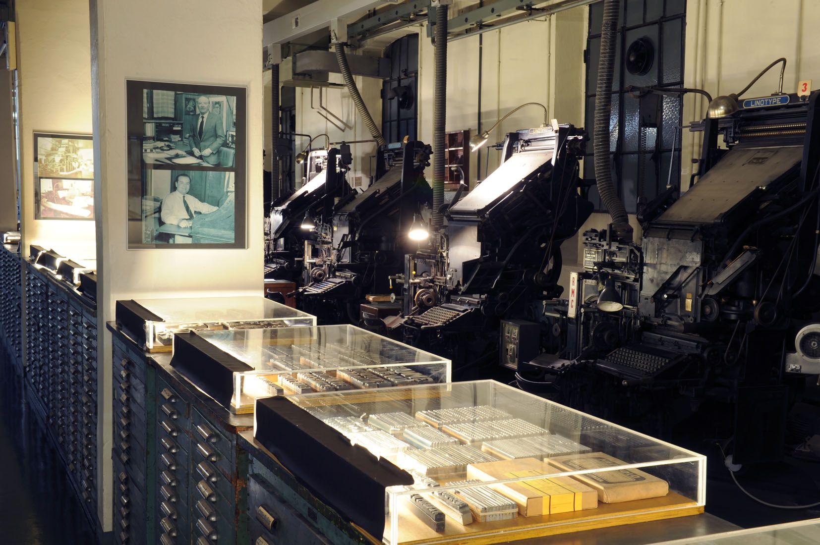 Il Museo della Stampa al pianterreno della sede di Libertà in via Benedettine 68