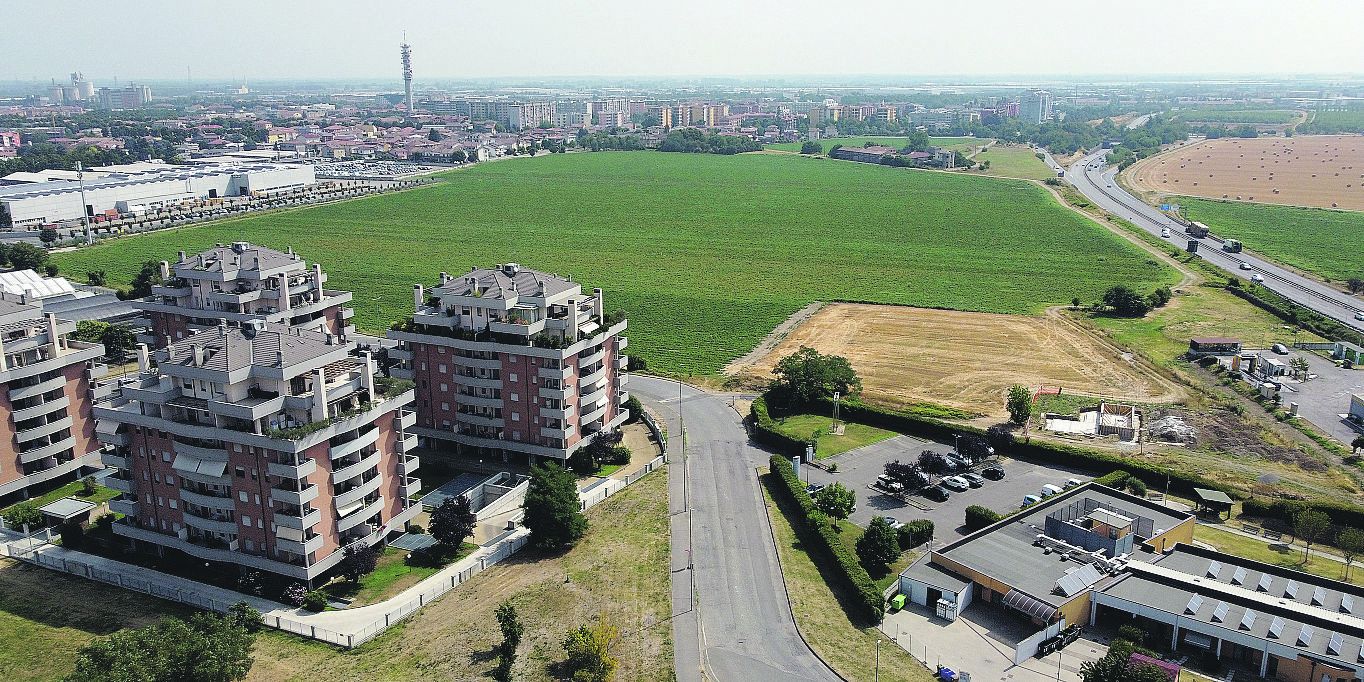 Veduta aerea di Podere Cascine, scelto come sede del futuro polo ospedaliero