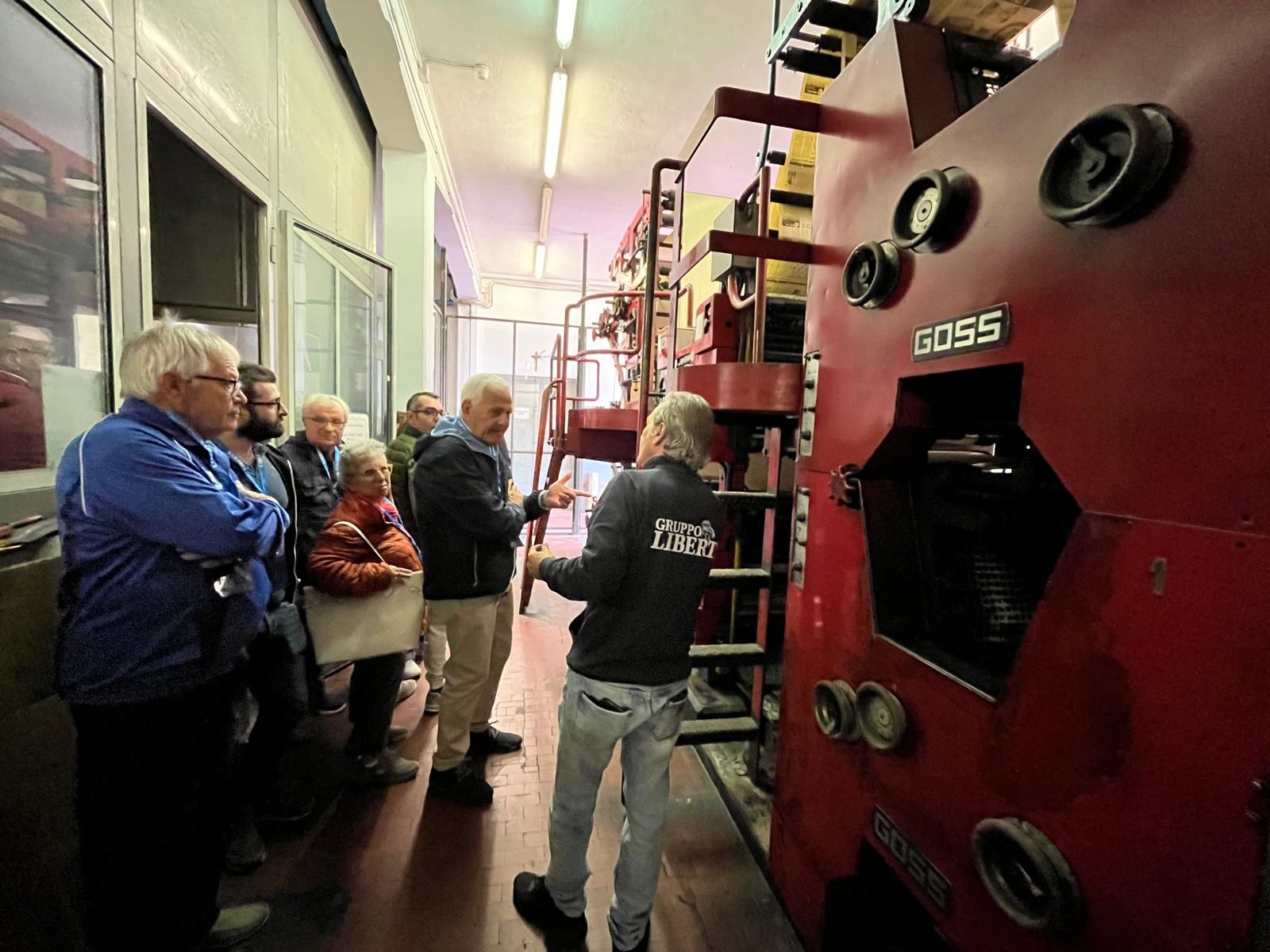 La visita alla vecchia rotativa del quotidiano