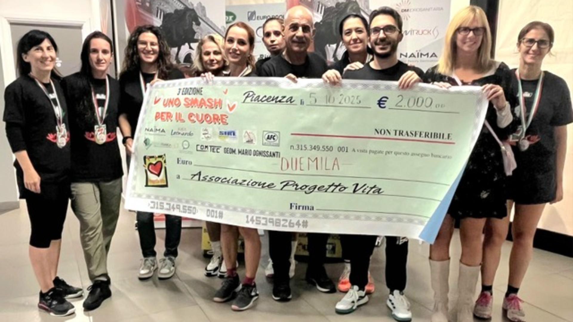 “Uno Smash per il Cuore”, duemila euro per Progetto vita