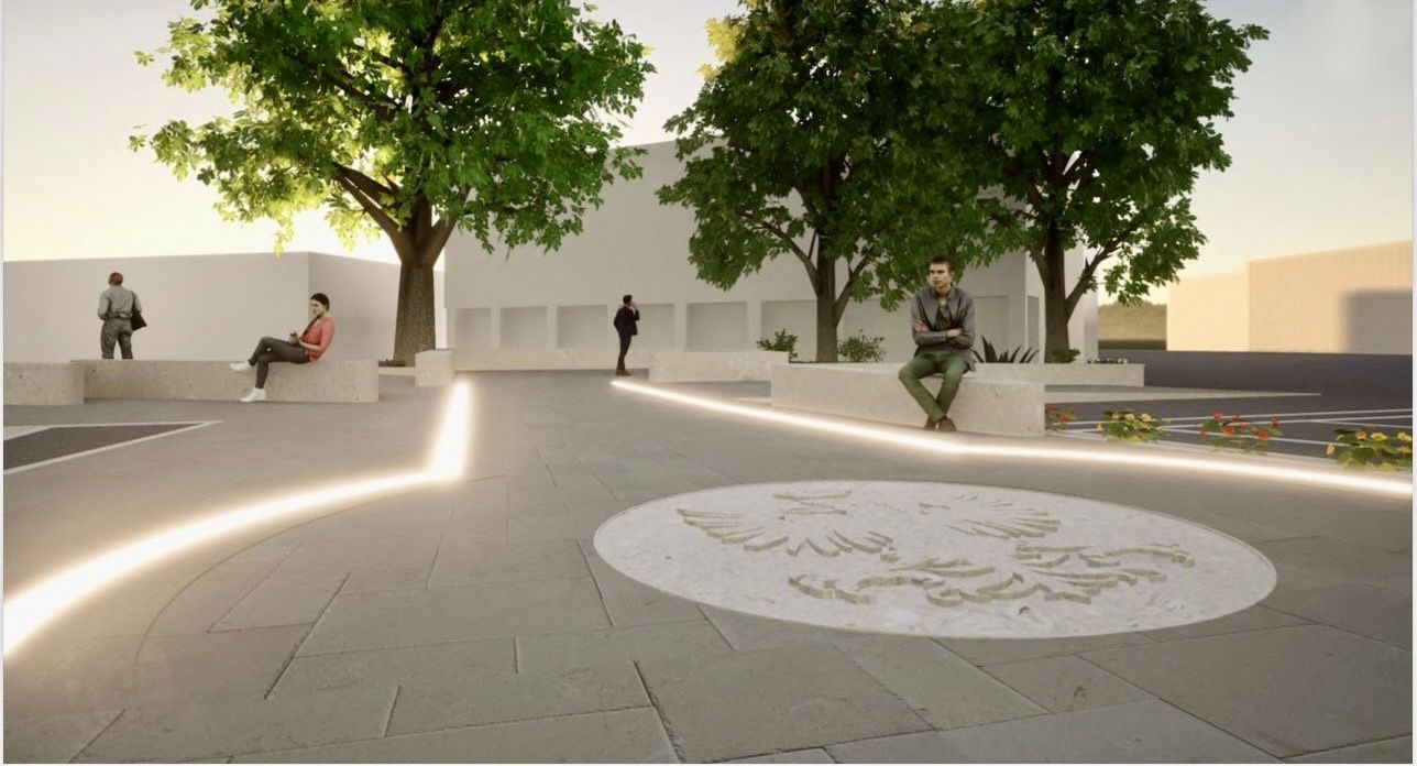 Il rendering del progetto della piazza di Ottone
