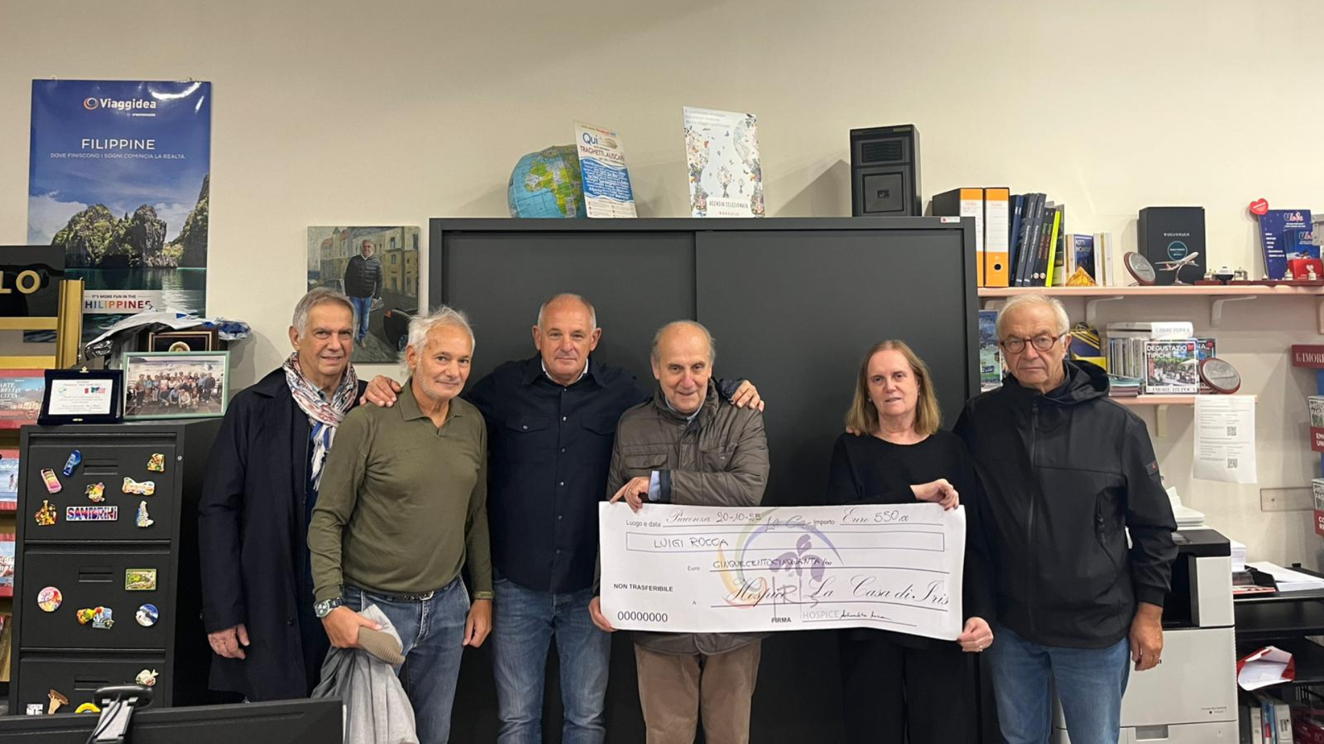 Dalla serata per Gigi Rocca una donazione all'hospice