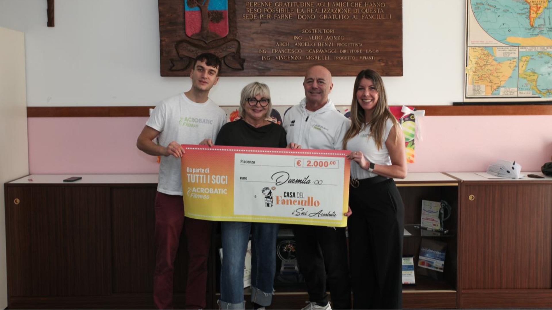 Sport e solidarietà, l'Acrobatic dona 2mila euro alla Casa del Fanciullo
